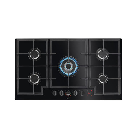 AEG 90cm 8000 Series built-in Gas Hob with 5 Cooking Zones Black