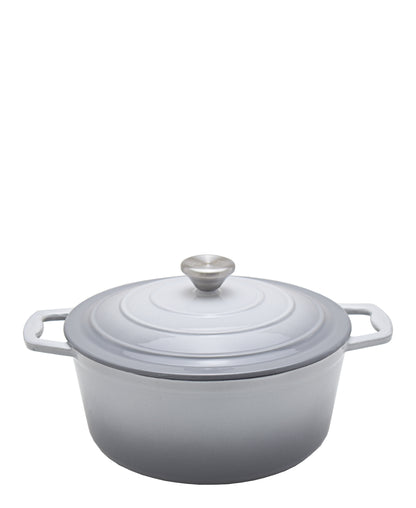 Aqua Enamel Cast Iron Casserole 4,8Litre - Grey