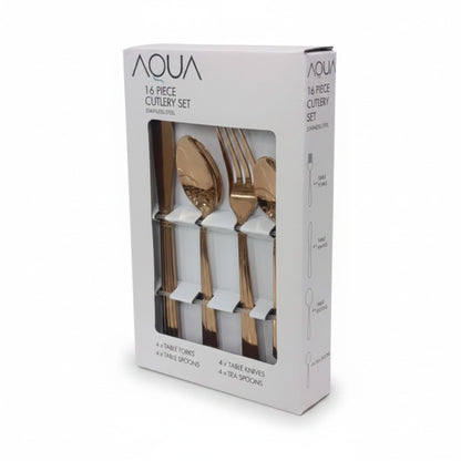 Aqua 16 Piece Cutlery Set Rose Gold
