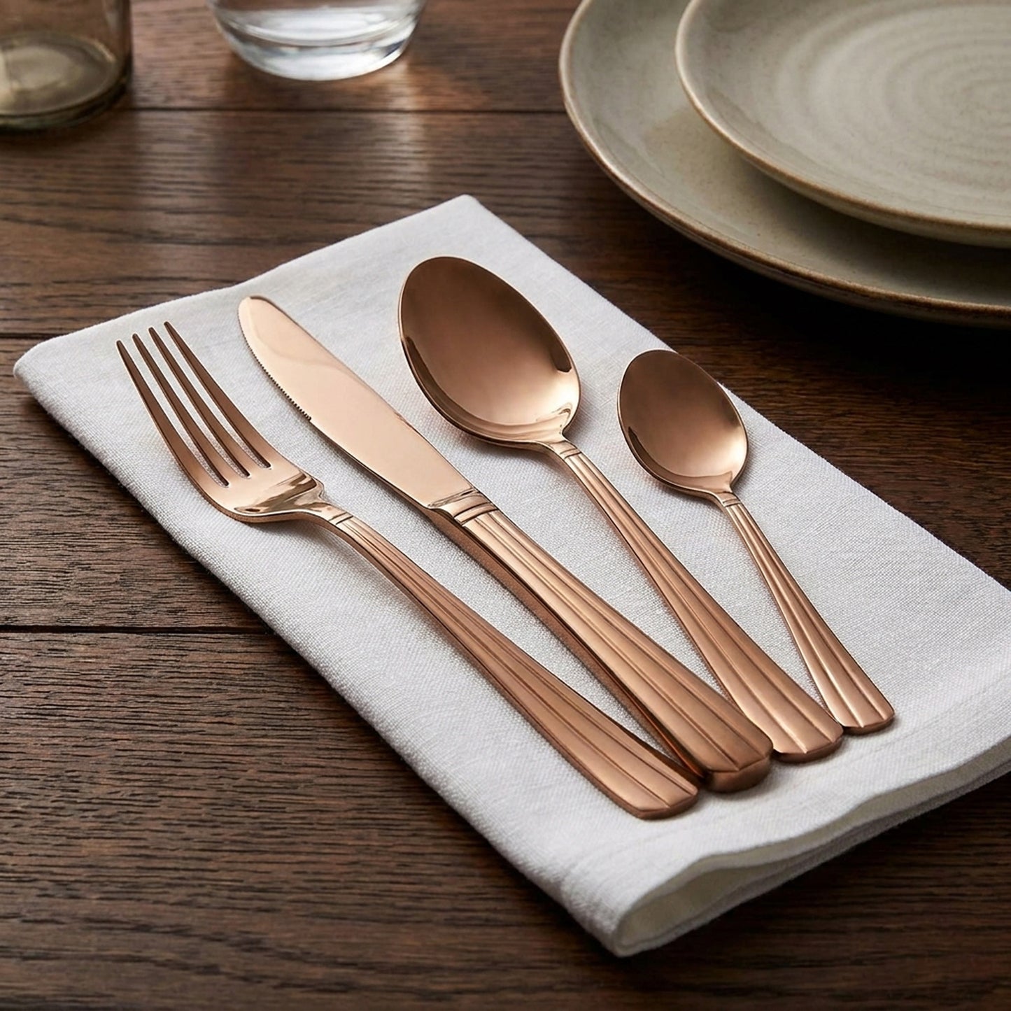 Aqua 16 Piece Cutlery Set Rose Gold