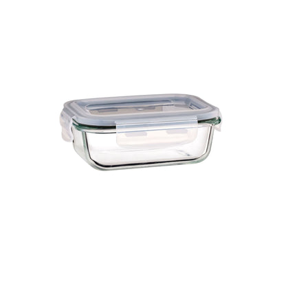 Aqua 5 Piece 370ml Glass Food Storage Container Set Clear