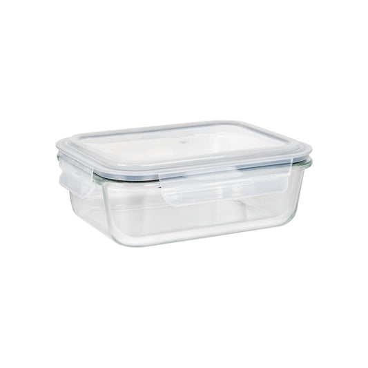 Aqua 640ml Glass Food Storage Container Clear