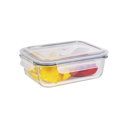 Aqua 640ml Glass Food Storage Container Clear