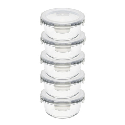 Aqua 5 Piece 950ml Glass Food Storage Container Set Clear