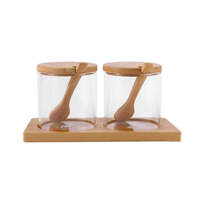 Aqua 2 Piece Condiment Canister Set Brown