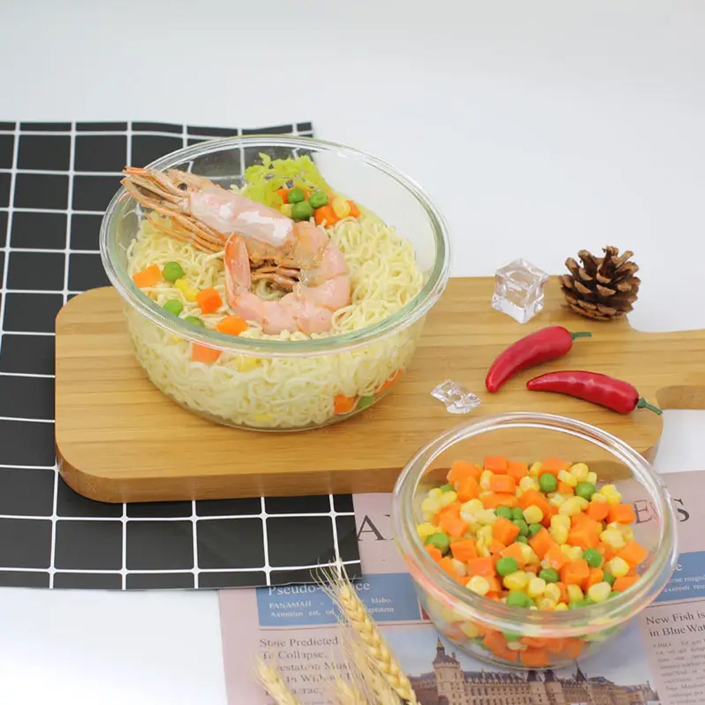 Aqua 3 Piece Circular Food Storage Container Set Clear