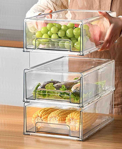 Aqua Stackable Fridge Storage Box 34cm - Clear