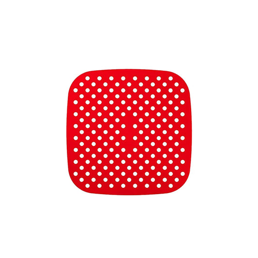 Aqua Silicone Air Fry Liner Mats Square Red 19cm