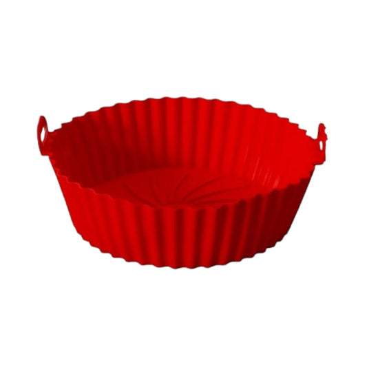 Aqua Silicone Air Fryer Liner Round Basket 20cm Red