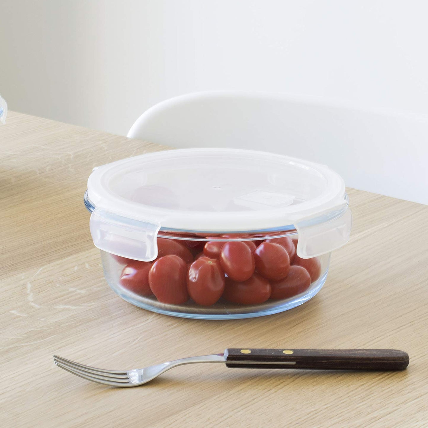 Aqua 620ml Glass Food Storage Container Clear
