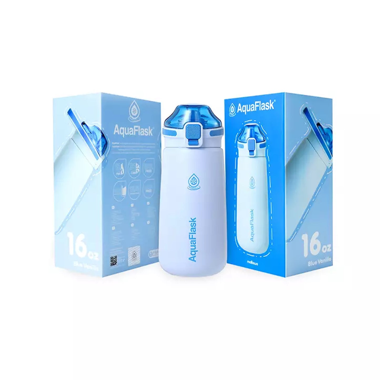 Aquaflask Mallows 473ml Flask Blue Vanilla