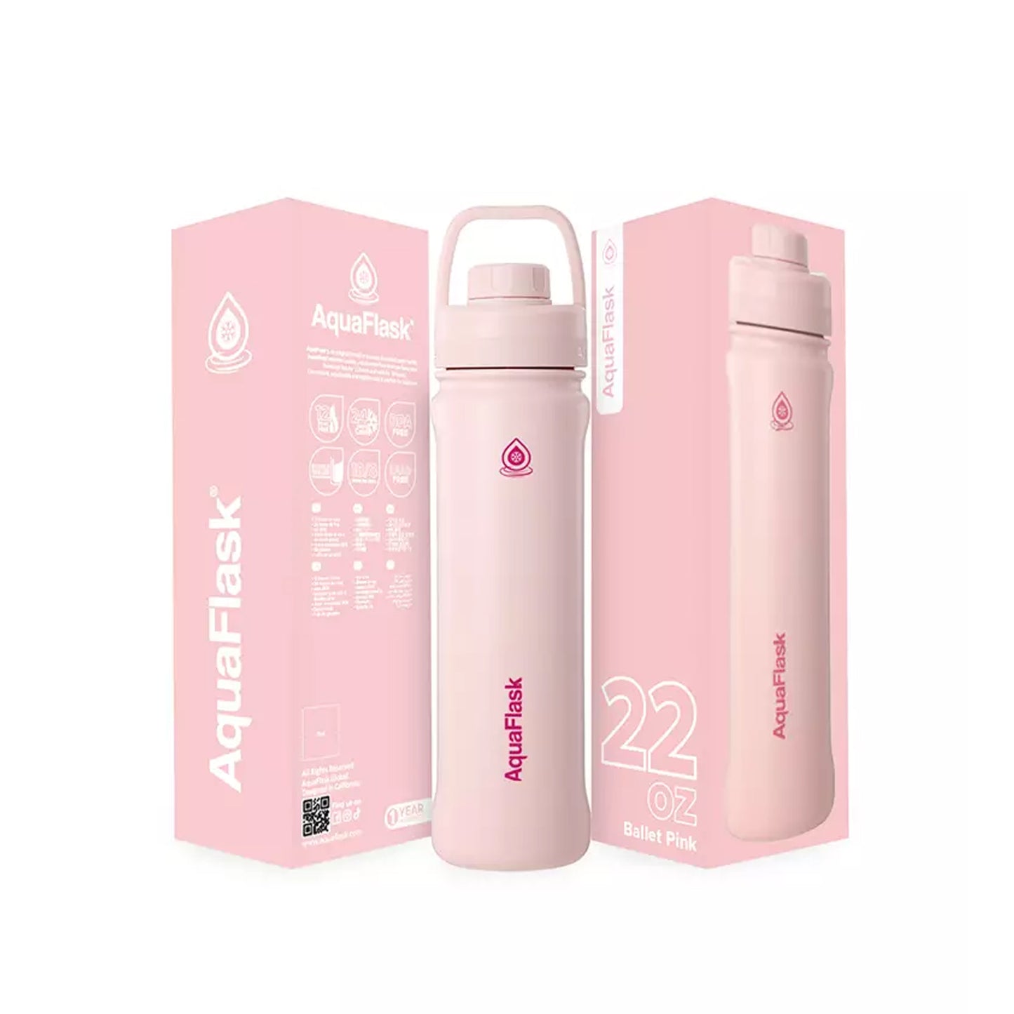 Aquaflask Sport 650ml Flask Ballet Pink