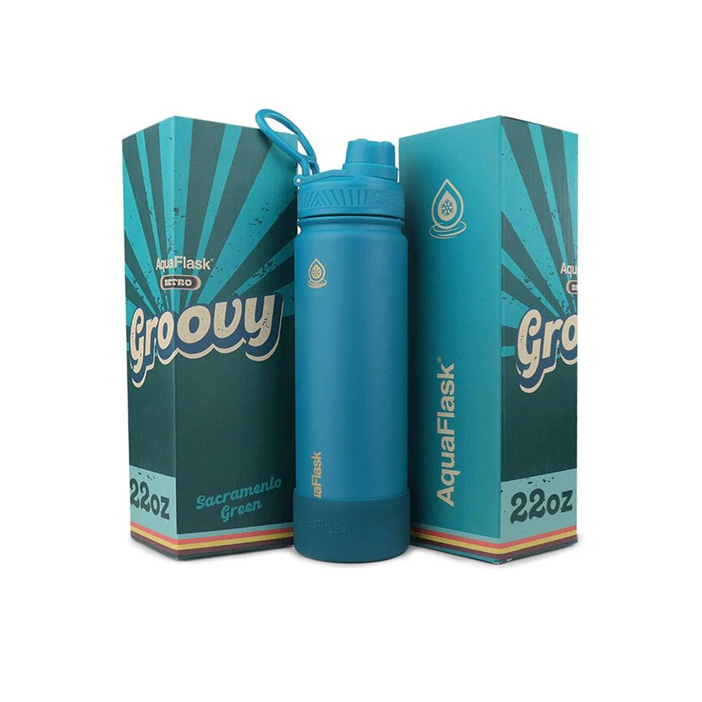 Aquaflask Groovy 650ml Flask Sacramento Green