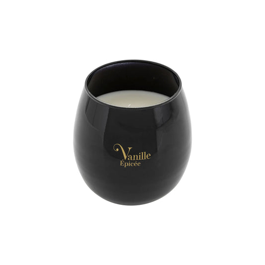 Atmosphera 400g Arlo Spicy Vanilla Scented Candle in Glass Black