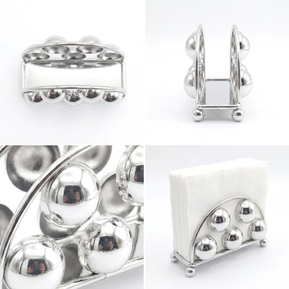 Bead Design Napkin Holder Silver