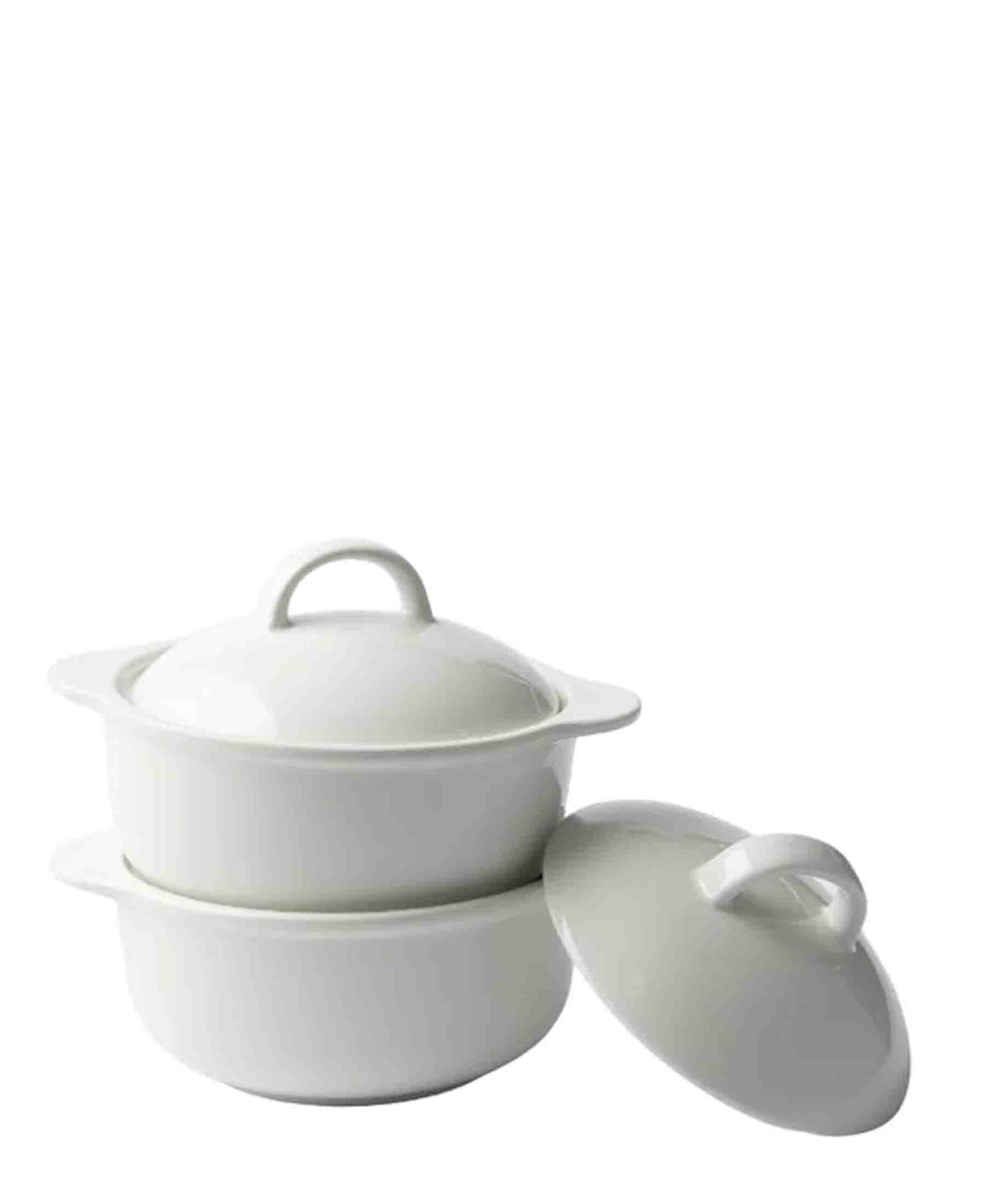 Hotel Collection 2 Piece 400ml Mini Casserole Set - White