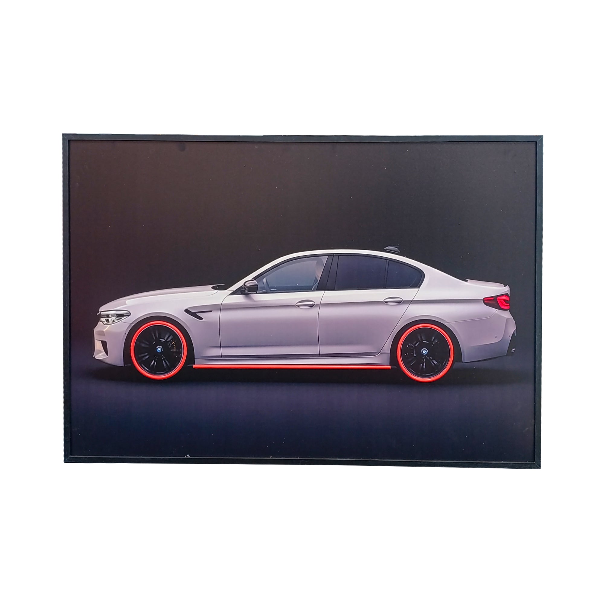 80 x 120cm Car Frame with LED Lights White & Red – The Culinarium