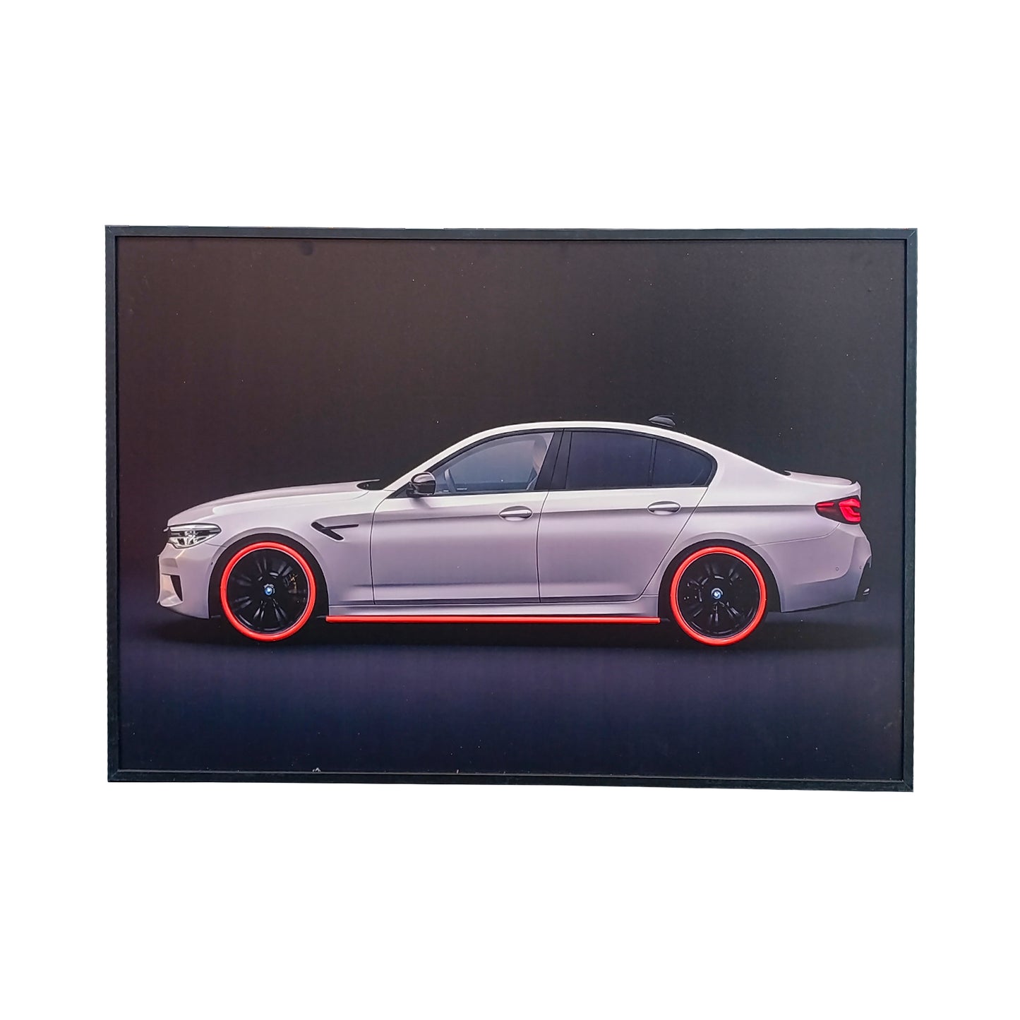 80 x 120cm Car Frame with LED Lights White & Red