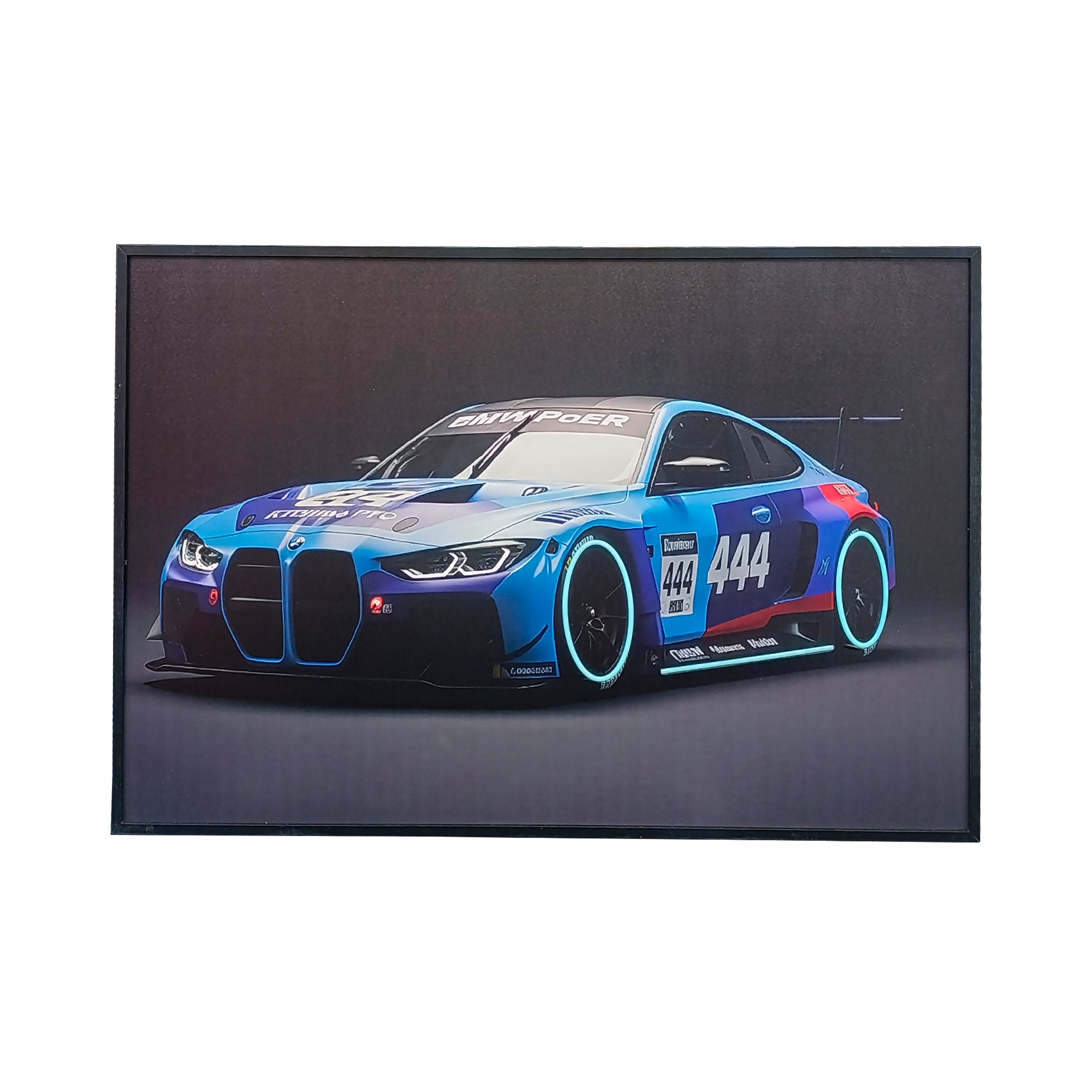 80 x 120cm Car Frame with LED Lights Blue – The Culinarium