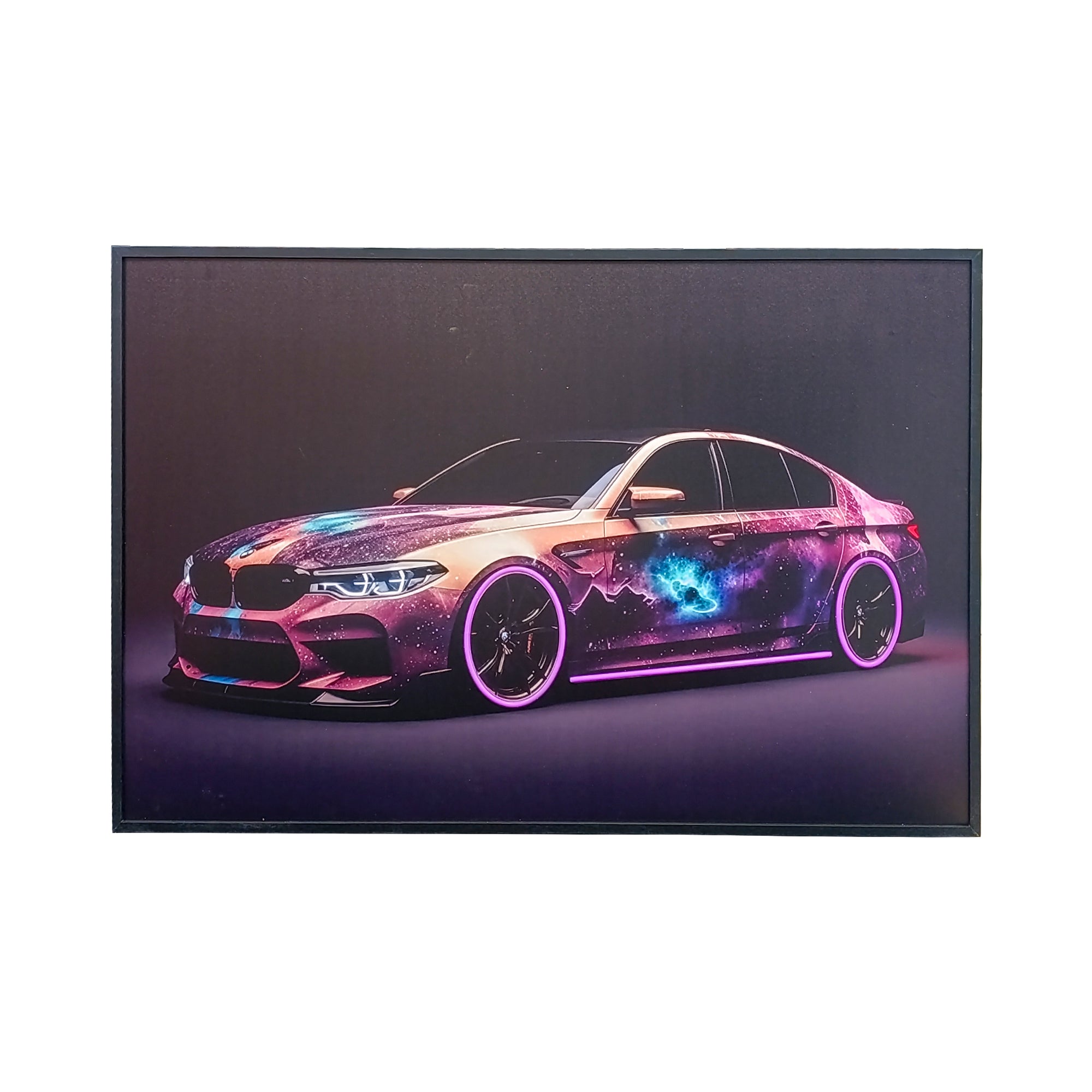 80 x 120cm Car Frame with LED Lights Purple – The Culinarium