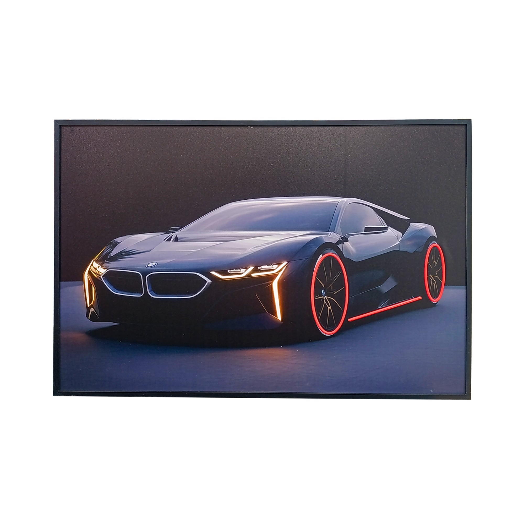 Car Led Frame Neon 80 x 120cm Car Frame with LED Lights Black & Red – The Culinarium