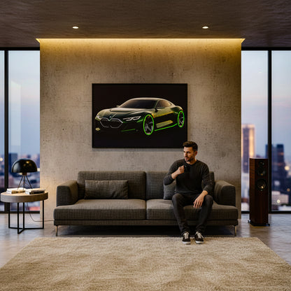 80 x 120cm Car Frame with LED Lights Green