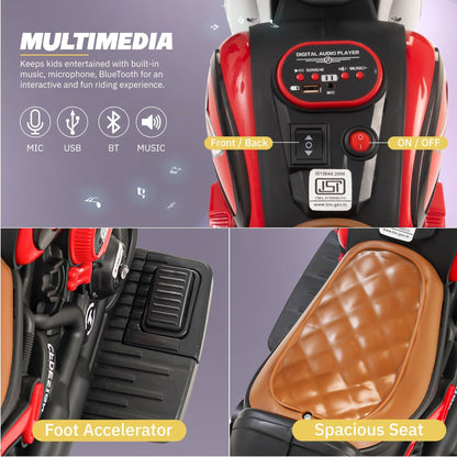 6V Electric Ride-On Toy Motorcycle for Kids - BQP818