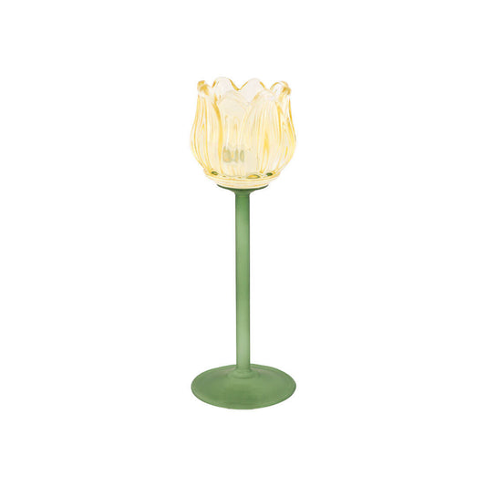 Urban Decor 22cm Tulip Candle Holder Yellow