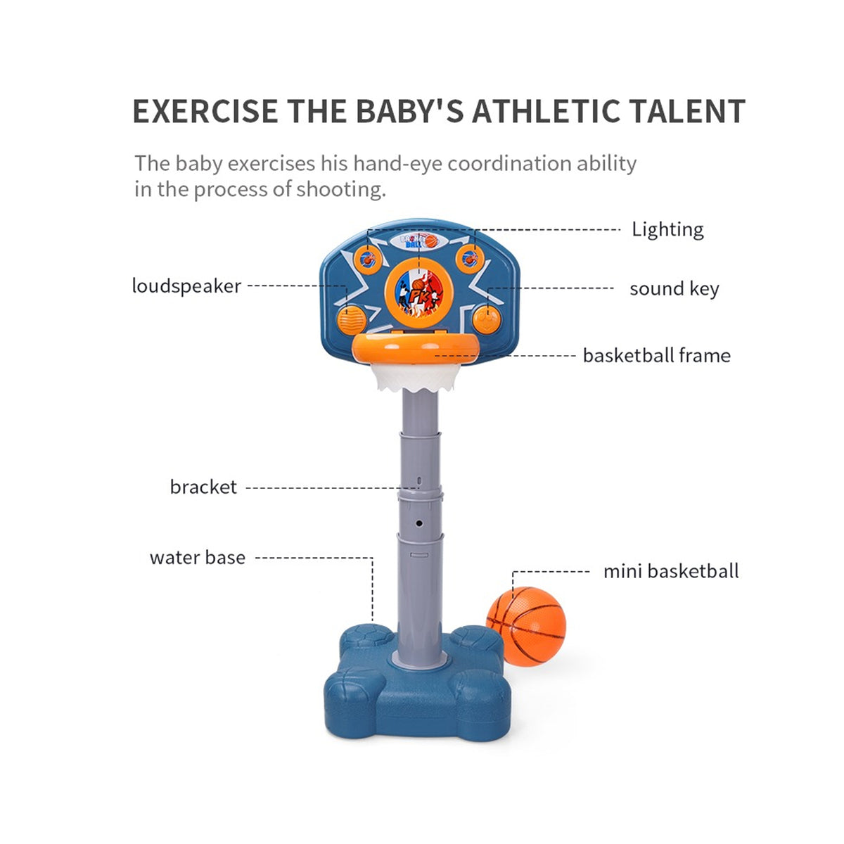 Basketball Hoop Stand with Music Assorted