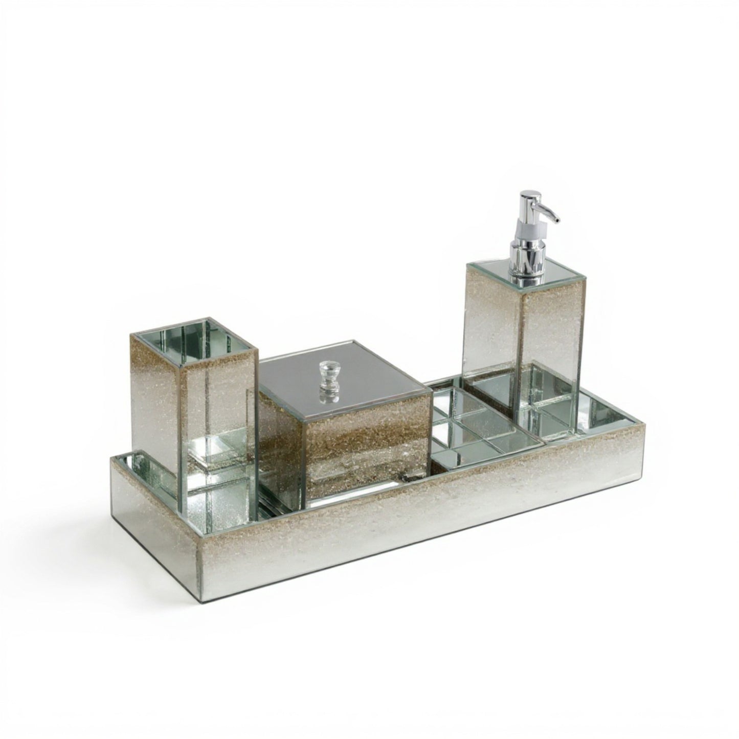 5 Piece Glitter Bathroom Set Gold