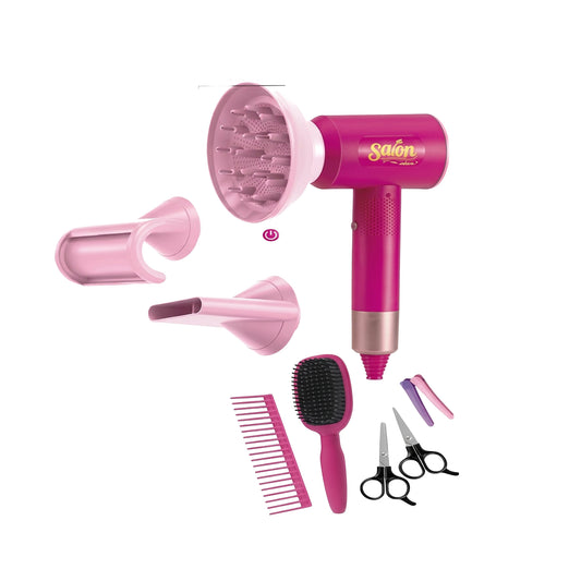 Battery Operated Salon Hair Dryer Play Set Pink