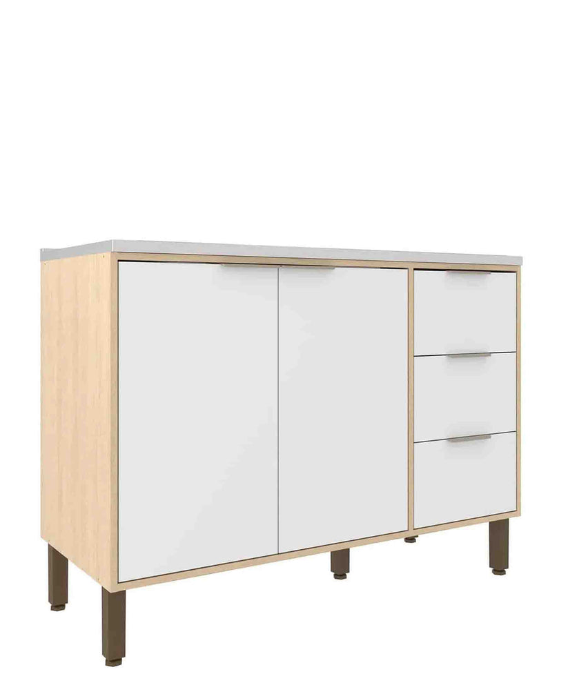 Exotic Designs Karine 3 Door Base - Walnut & Black