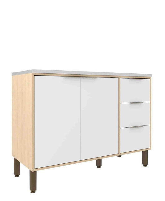 Exotic Designs Karine 3 Door Base - Walnut & Black