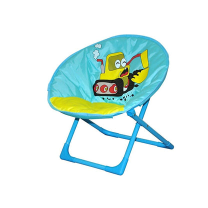 Urban Decor Kids Bulldozer Cartoon Folding Chair Blue