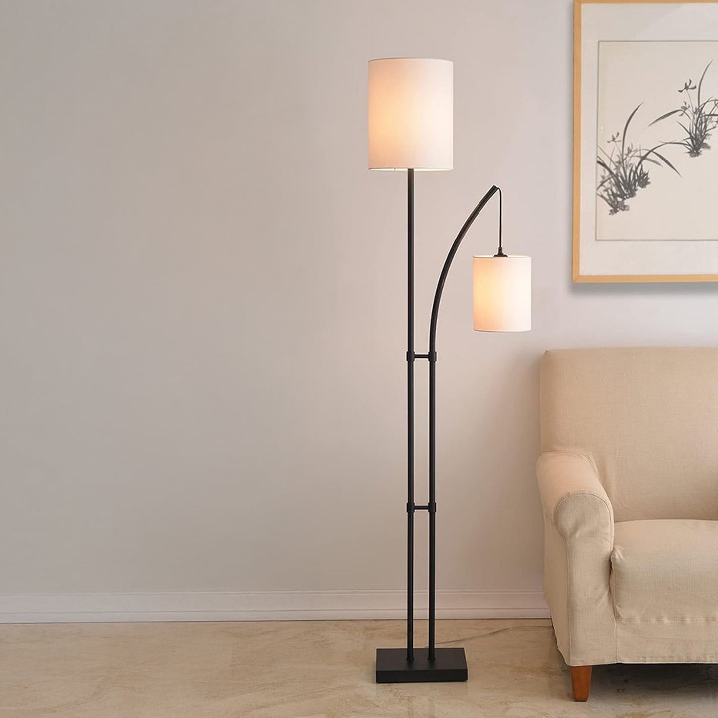LED Floor Standing Lamp Black & White