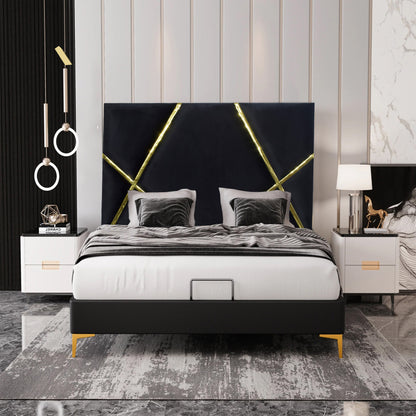 Layana Headboard (Up to Queen) Black & Gold