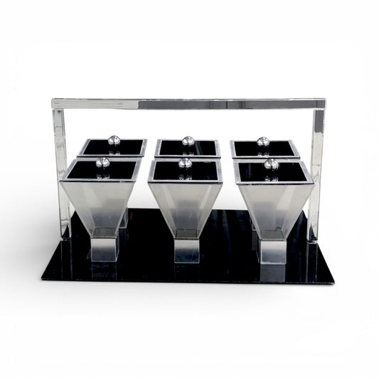 6 Piece Acrylic Snack Server Black