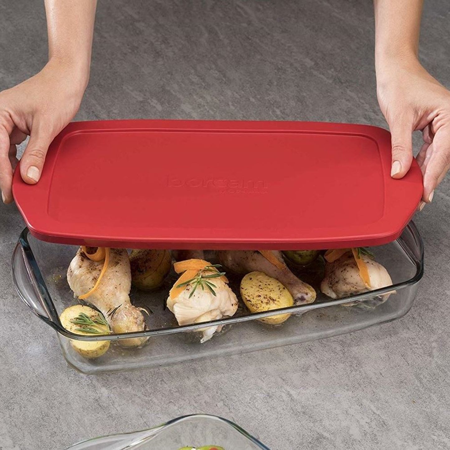 Borcam 4Lt Rectangular Casserole Clear