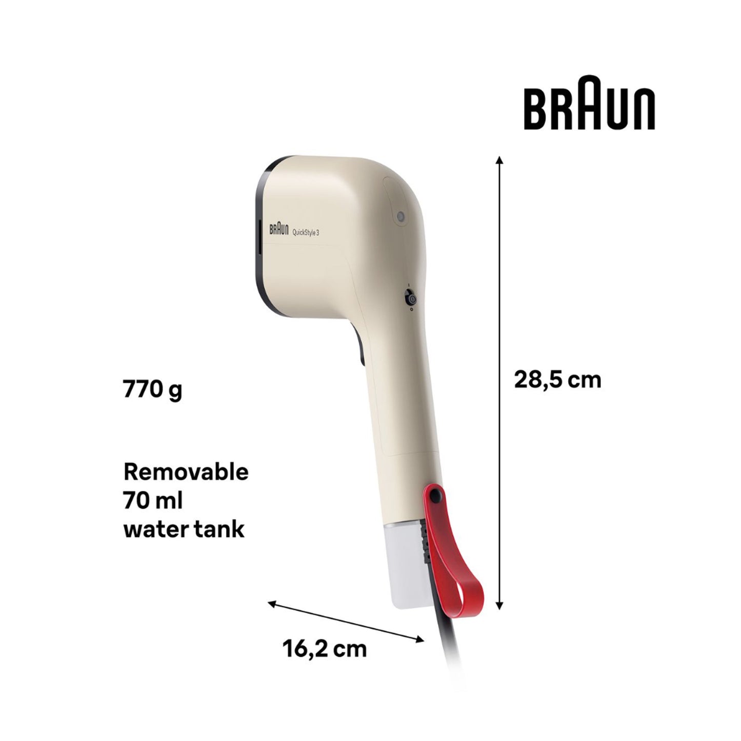 Braun QuickStyle 3 1100W Garment Steamer Beige