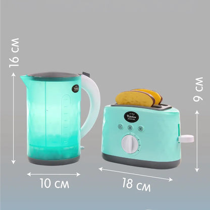 Breakfast Toaster & Kettle Play Set Mint Green
