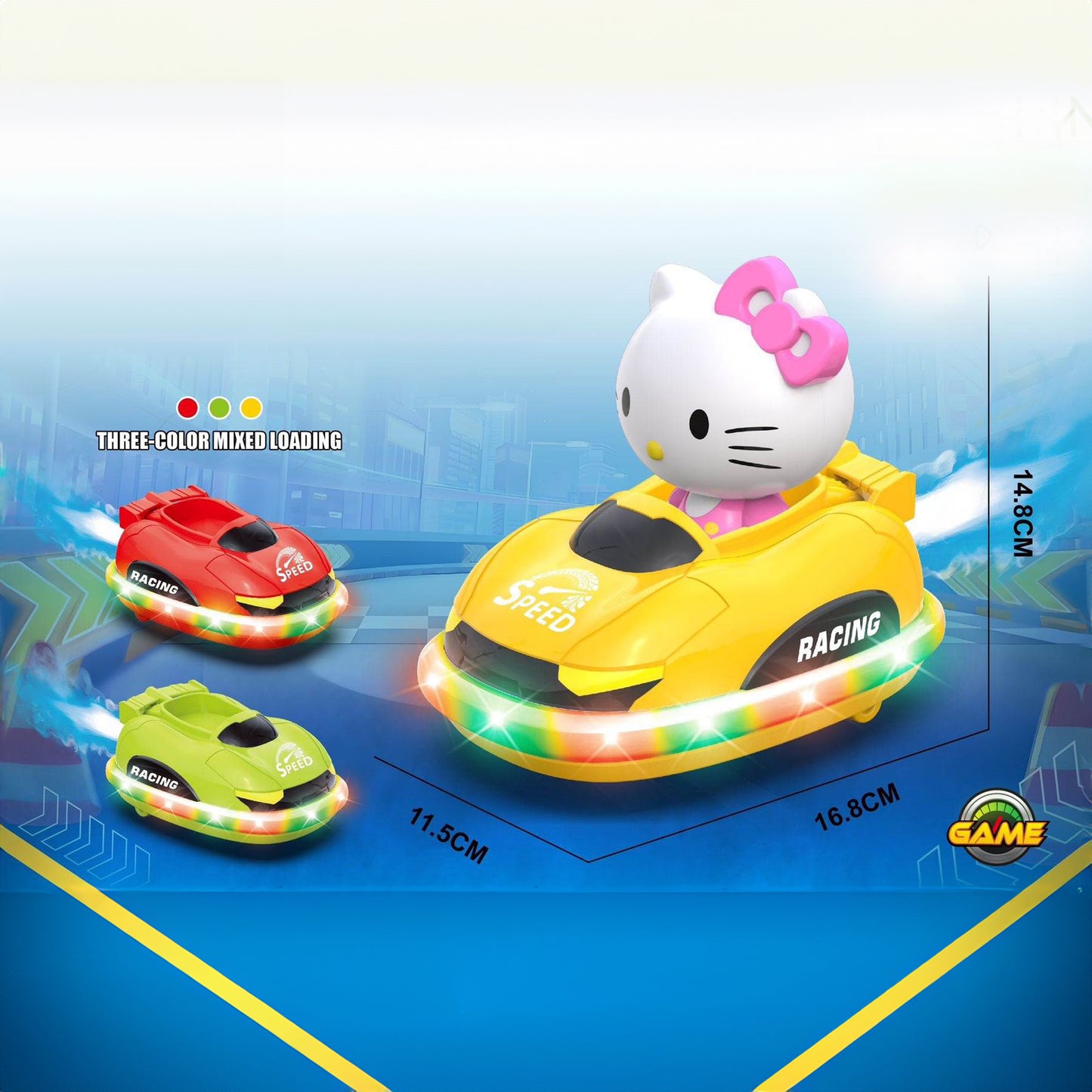 Kids Cartoon Bumper Car Yellow