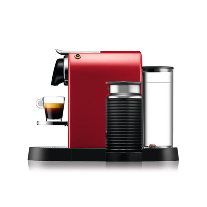 Nespresso Citiz Automatic Espresso Machine With Aeroccino Milk Frother Cherry Red