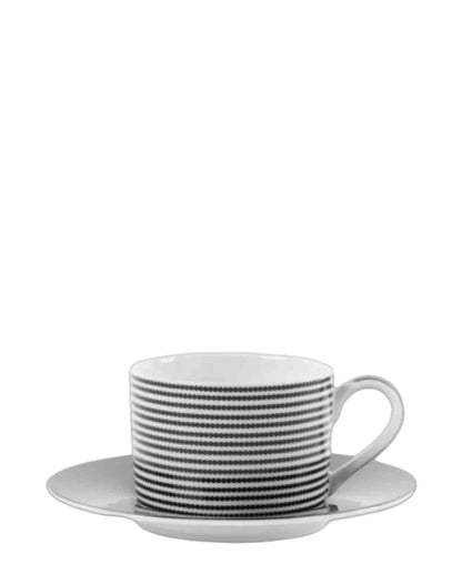 Chaka Chaka Homeware Tea Cup & Saucer - Black & White