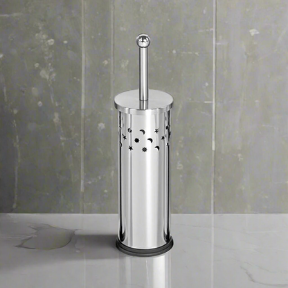 CH Moon & Star Design Toilet Brush Silver