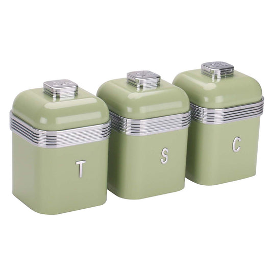 CH Retro Deluxe 3 Piece Canister Set Green