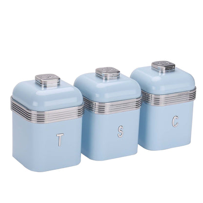 CH Retro Deluxe 3 Piece Canister Set Blue