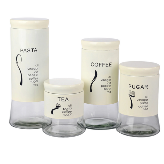 CH 4 Piece Canister Set Cream