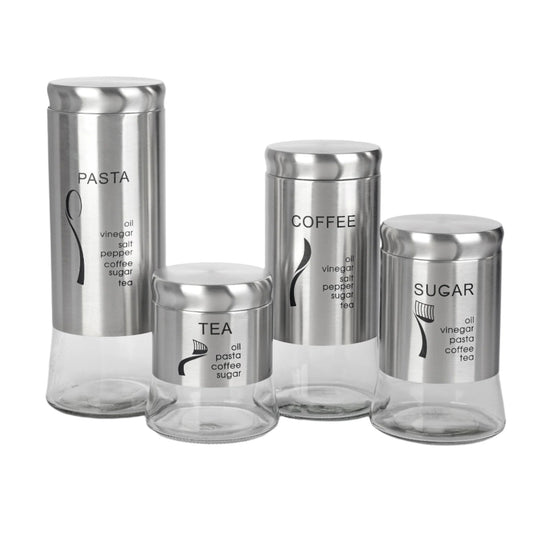 CH 4 Piece Canister Set Silver