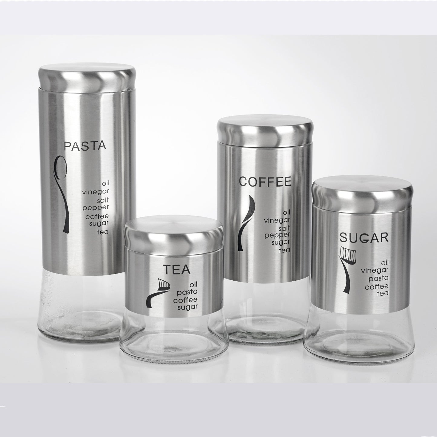 CH 4 Piece Canister Set Silver