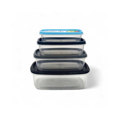 CH 4 Piece Rainbow Rectangular Container Set Clear